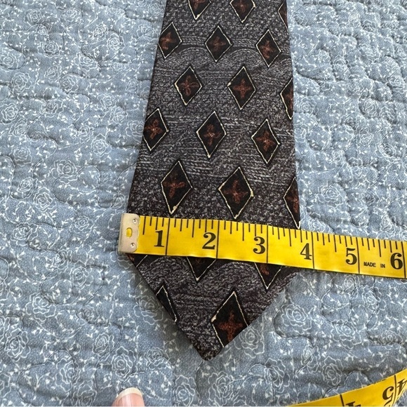 Ermenegildo Zegna Tie Gray & Brown Silk Made in Italy Formal Size 58” x 3.75” - Picture 10 of 10